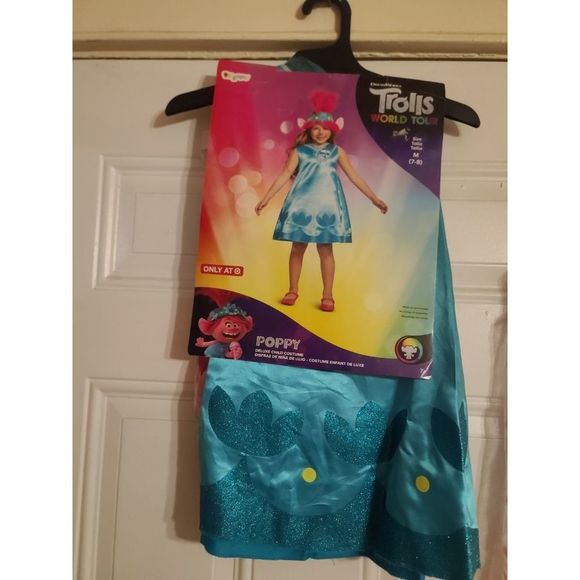 NWT Halloween girls poppy Trolls Costume medium 7/8 - Picture 4 of 6